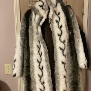 Faux Fur Trench Coat